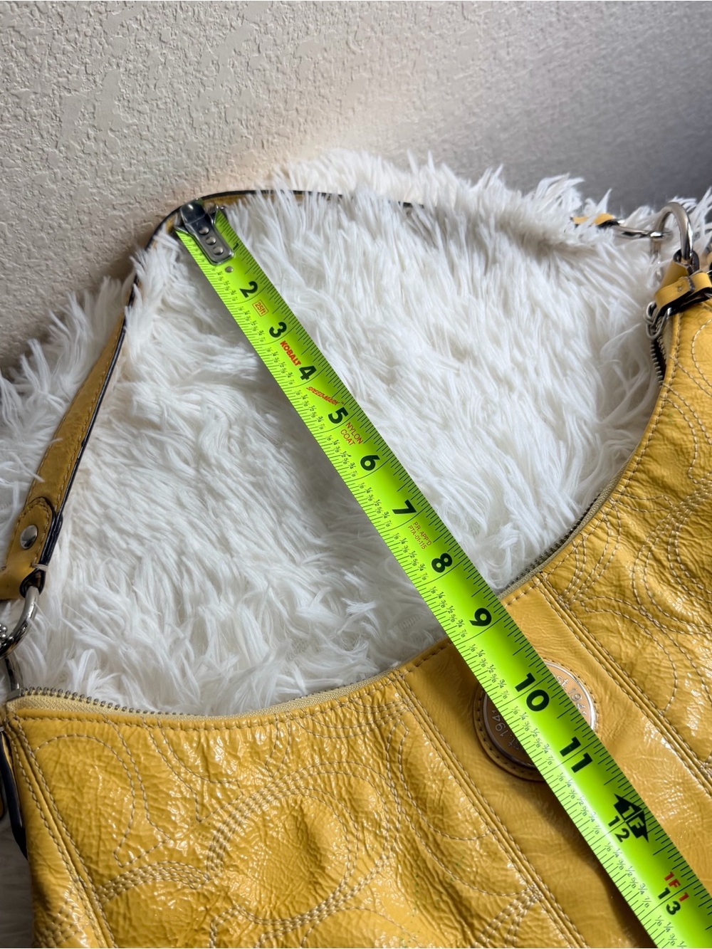 Coach Yellow Patent Leather Shoulder Bag w/Dustbag - Picture 11 of 14